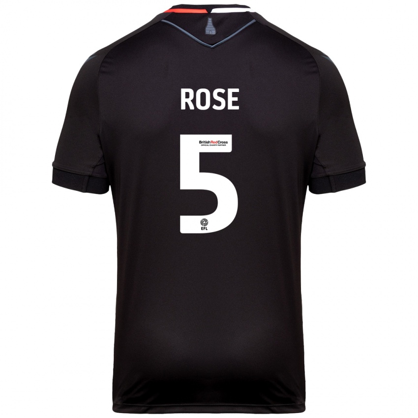 Gyermek Michael Rose #5 Fekete Idegenbeli Jersey 2024/25 Mez Póló Ing