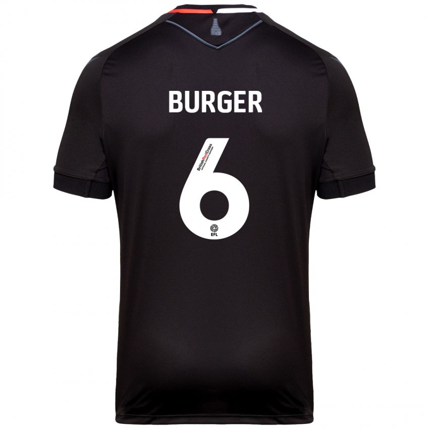 Gyermek Wouter Burger #6 Fekete Idegenbeli Jersey 2024/25 Mez Póló Ing