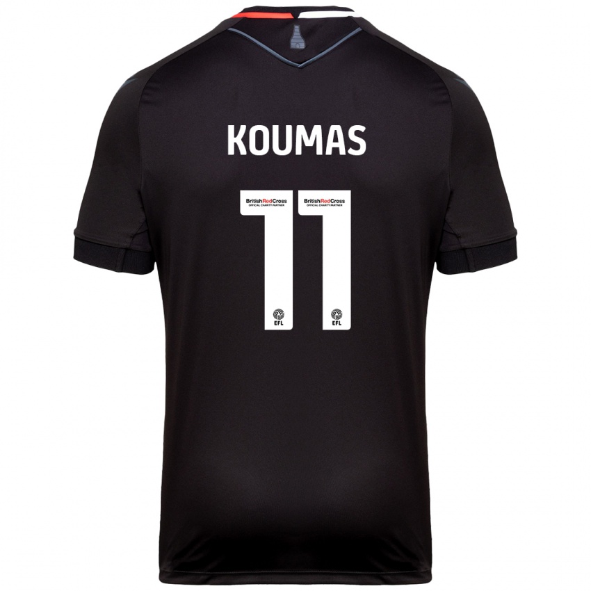 Gyermek Lewis Koumas #11 Fekete Idegenbeli Jersey 2024/25 Mez Póló Ing