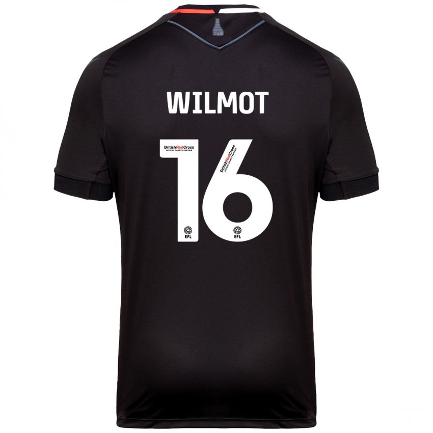 Gyermek Ben Wilmot #16 Fekete Idegenbeli Jersey 2024/25 Mez Póló Ing