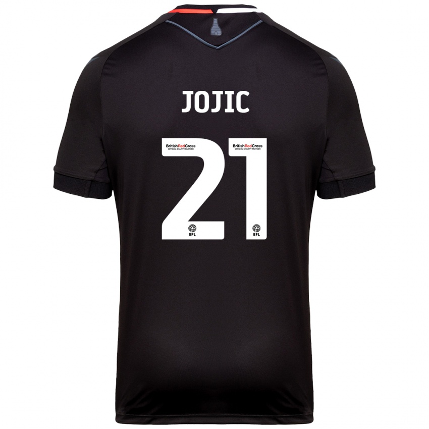 Gyermek Nikola Jojic #21 Fekete Idegenbeli Jersey 2024/25 Mez Póló Ing