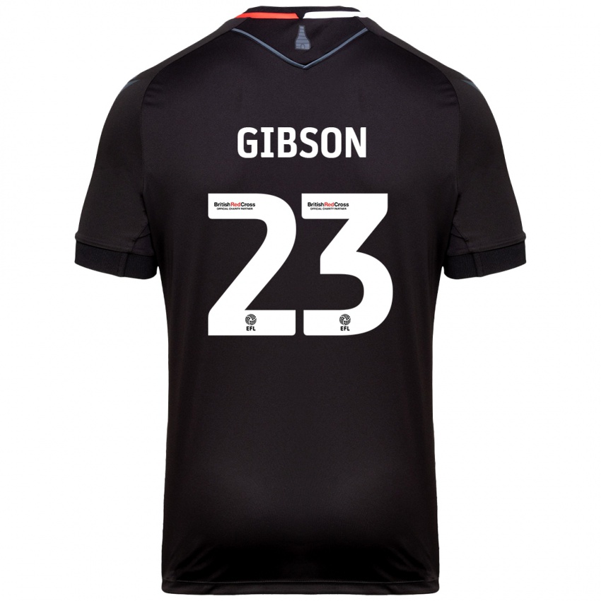 Gyermek Ben Gibson #23 Fekete Idegenbeli Jersey 2024/25 Mez Póló Ing