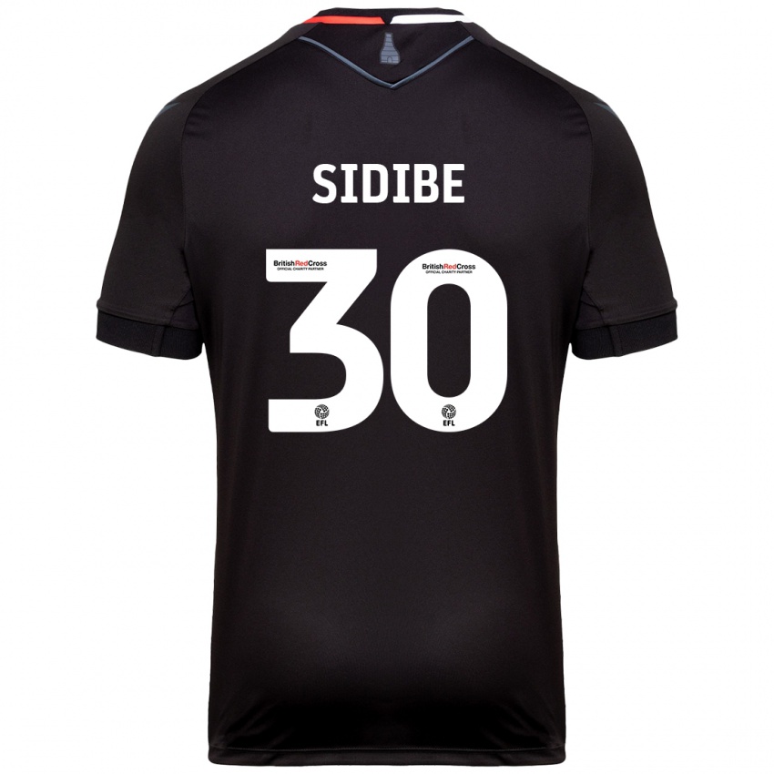 Gyermek Souleymane Sidibe #30 Fekete Idegenbeli Jersey 2024/25 Mez Póló Ing