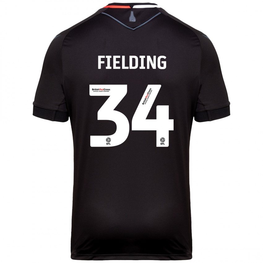 Gyermek Frank Fielding #34 Fekete Idegenbeli Jersey 2024/25 Mez Póló Ing