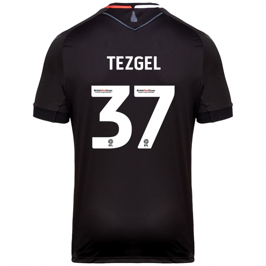 Gyermek Emre Tezgel #37 Fekete Idegenbeli Jersey 2024/25 Mez Póló Ing