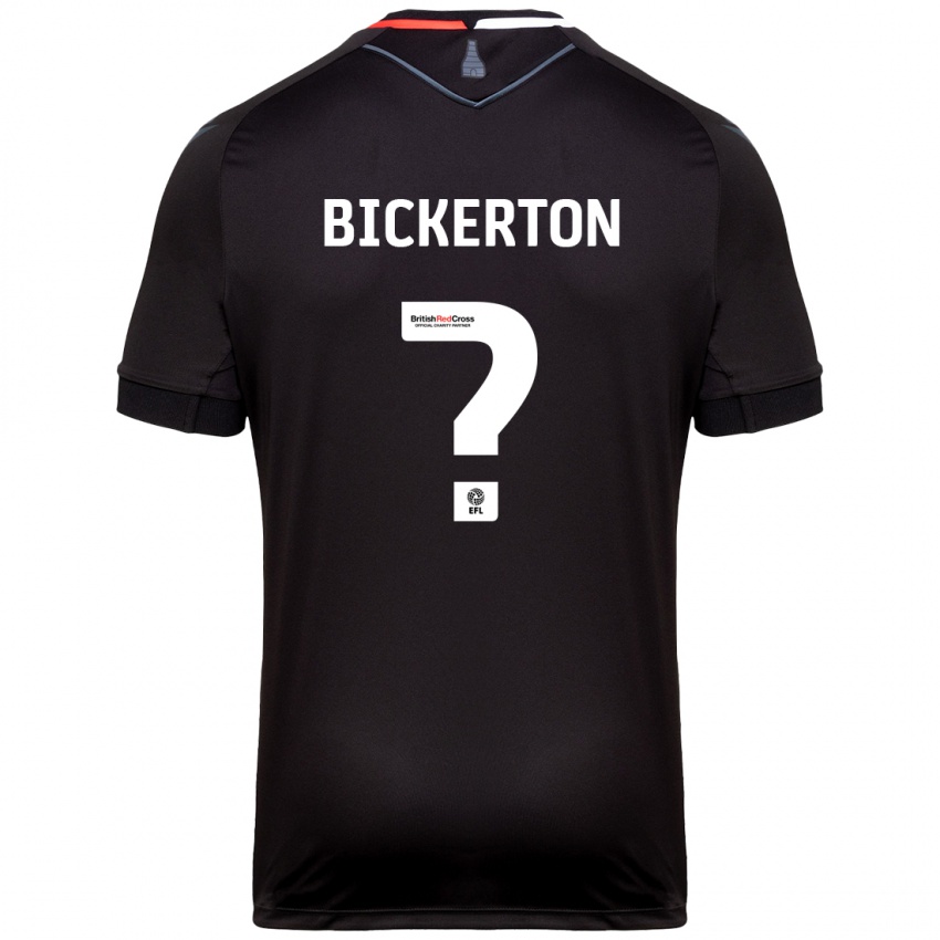 Gyermek Josh Bickerton #0 Fekete Idegenbeli Jersey 2024/25 Mez Póló Ing