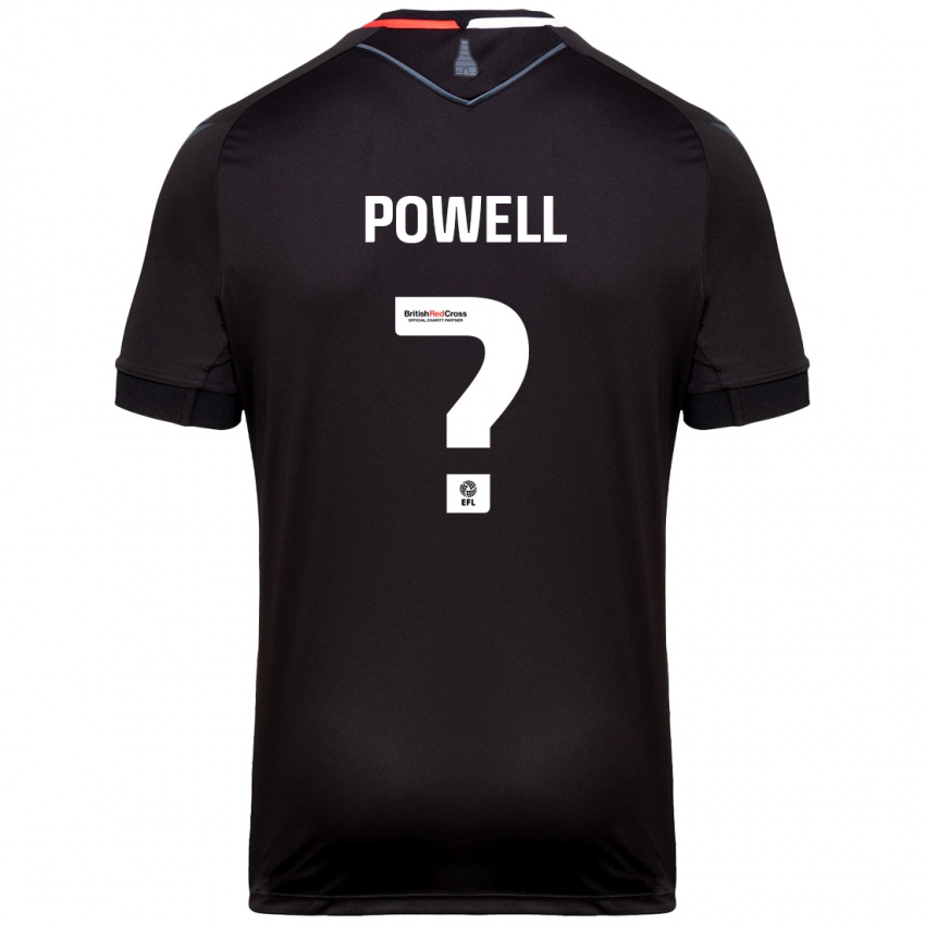 Gyermek Owen Powell #0 Fekete Idegenbeli Jersey 2024/25 Mez Póló Ing