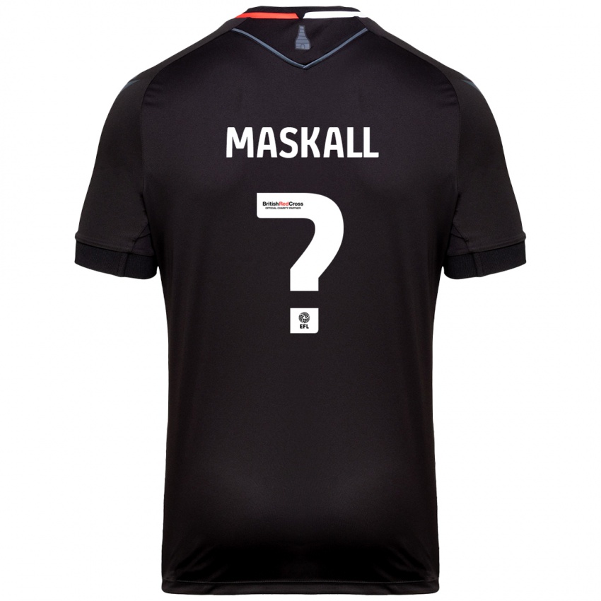 Gyermek Josh Maskall #0 Fekete Idegenbeli Jersey 2024/25 Mez Póló Ing