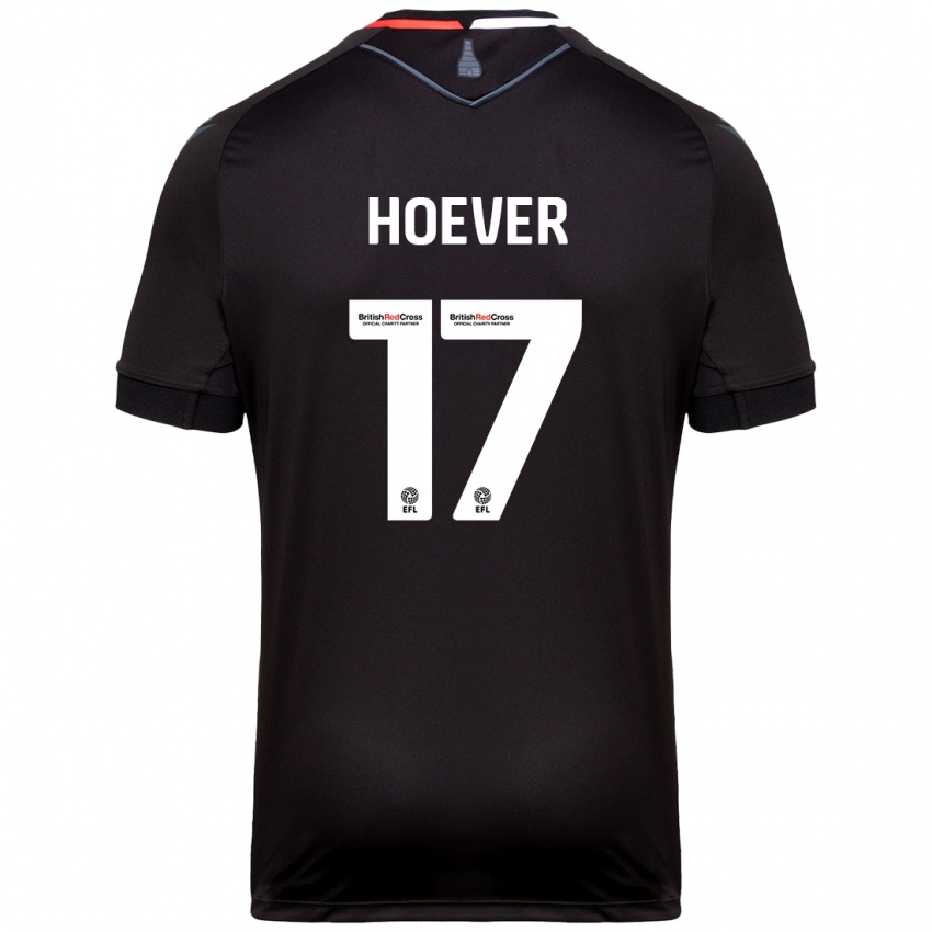 Gyermek Ki-Jana Hoever #17 Fekete Idegenbeli Jersey 2024/25 Mez Póló Ing