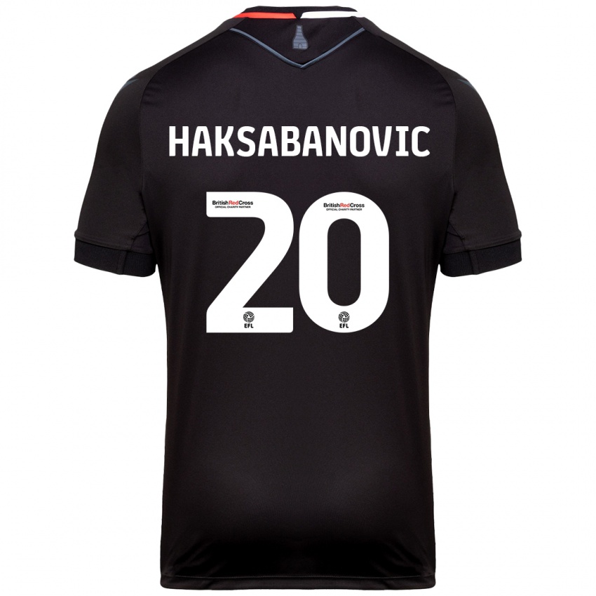 Gyermek Sead Hakšabanović #20 Fekete Idegenbeli Jersey 2024/25 Mez Póló Ing