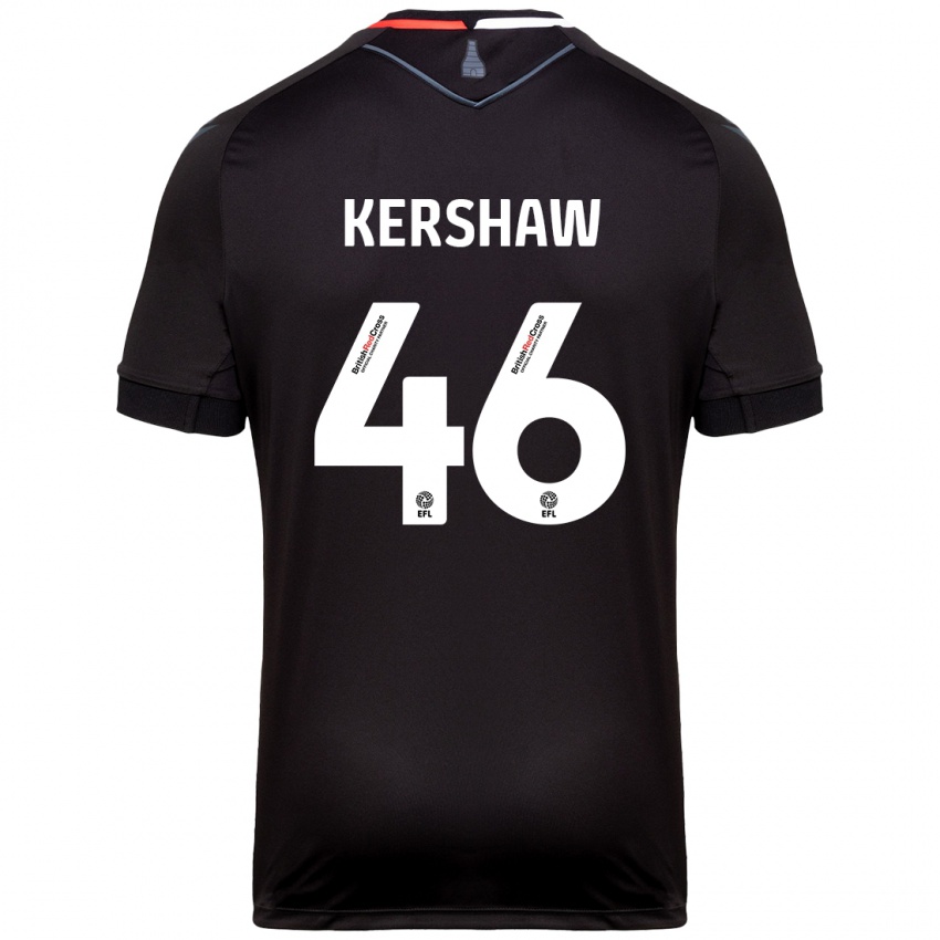 Gyermek Ben Kershaw #46 Fekete Idegenbeli Jersey 2024/25 Mez Póló Ing