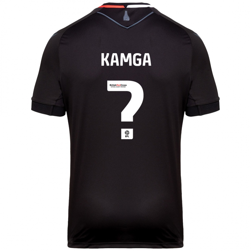 Gyermek Ian Kamga #0 Fekete Idegenbeli Jersey 2024/25 Mez Póló Ing