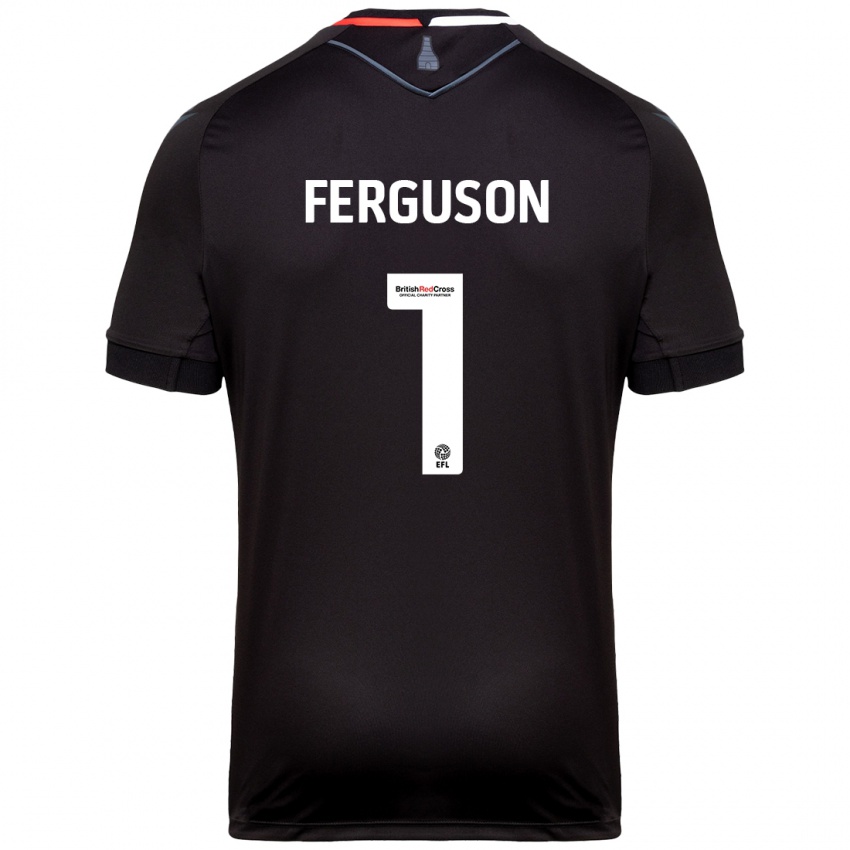 Gyermek Georgie Ferguson #1 Fekete Idegenbeli Jersey 2024/25 Mez Póló Ing