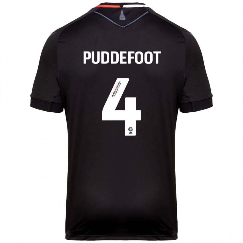 Gyermek Danielle Puddefoot #4 Fekete Idegenbeli Jersey 2024/25 Mez Póló Ing