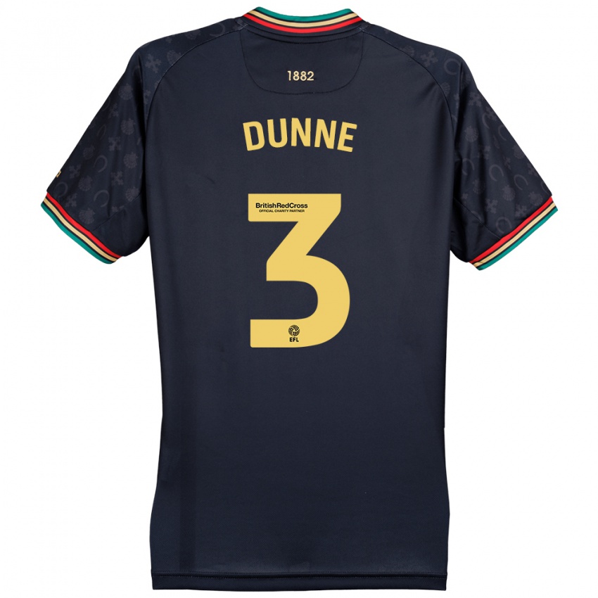 Gyermek Jimmy Dunne #3 Sötét Sötétkék Idegenbeli Jersey 2024/25 Mez Póló Ing