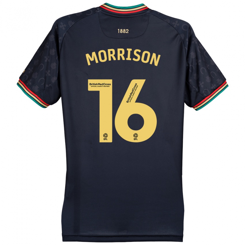 Gyermek Liam Morrison #16 Sötét Sötétkék Idegenbeli Jersey 2024/25 Mez Póló Ing