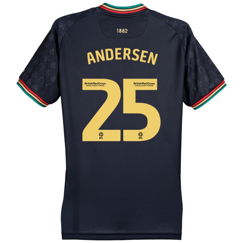 Gyermek Lucas Andersen #25 Sötét Sötétkék Idegenbeli Jersey 2024/25 Mez Póló Ing