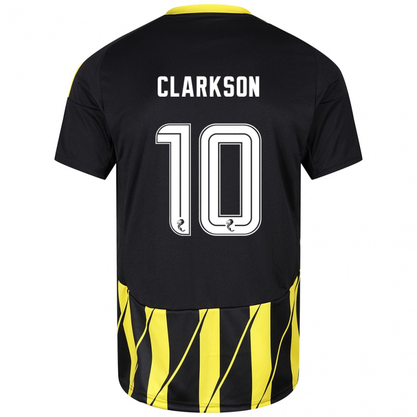 Gyermek Leighton Clarkson #10 Fekete Sárga Idegenbeli Jersey 2024/25 Mez Póló Ing