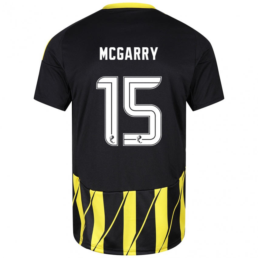 Gyermek James Mcgarry #15 Fekete Sárga Idegenbeli Jersey 2024/25 Mez Póló Ing