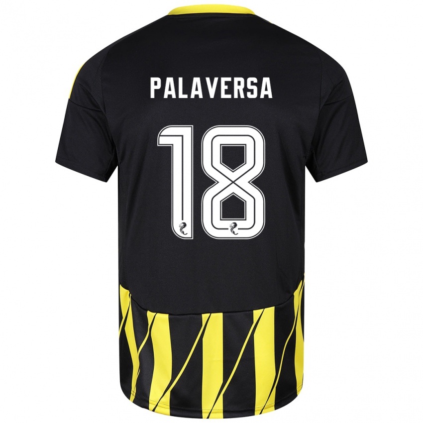 Gyermek Ante Palaversa #18 Fekete Sárga Idegenbeli Jersey 2024/25 Mez Póló Ing