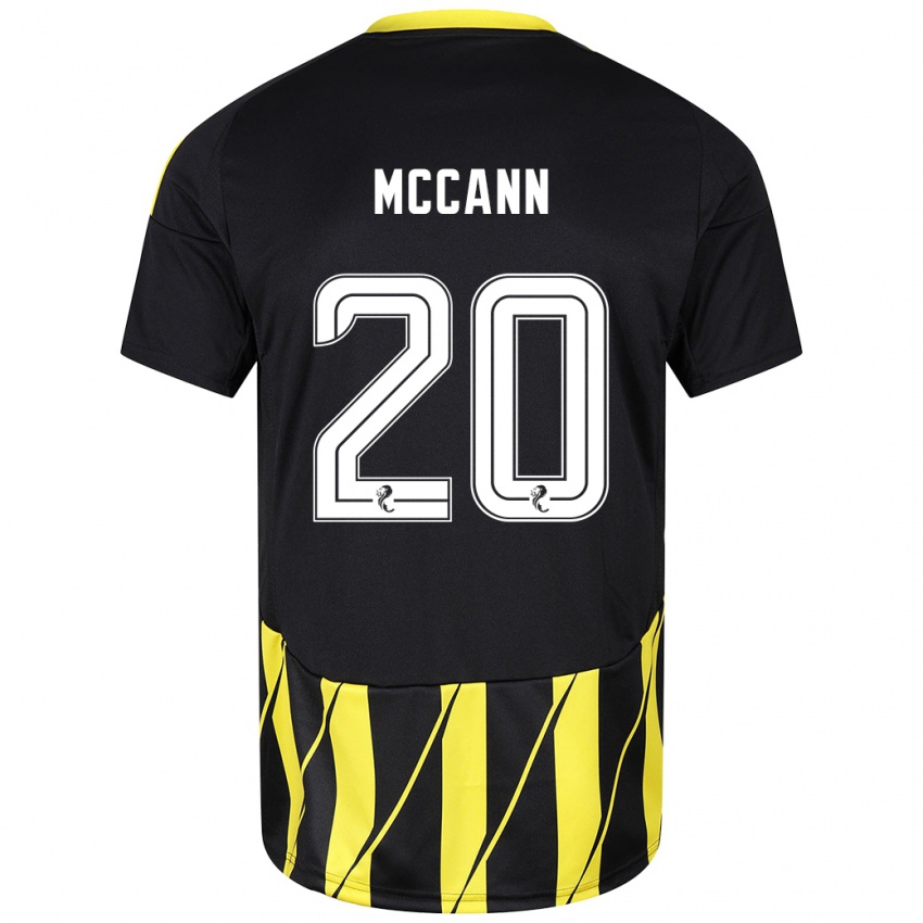 Gyermek Annalisa Mccann #20 Fekete Sárga Idegenbeli Jersey 2024/25 Mez Póló Ing