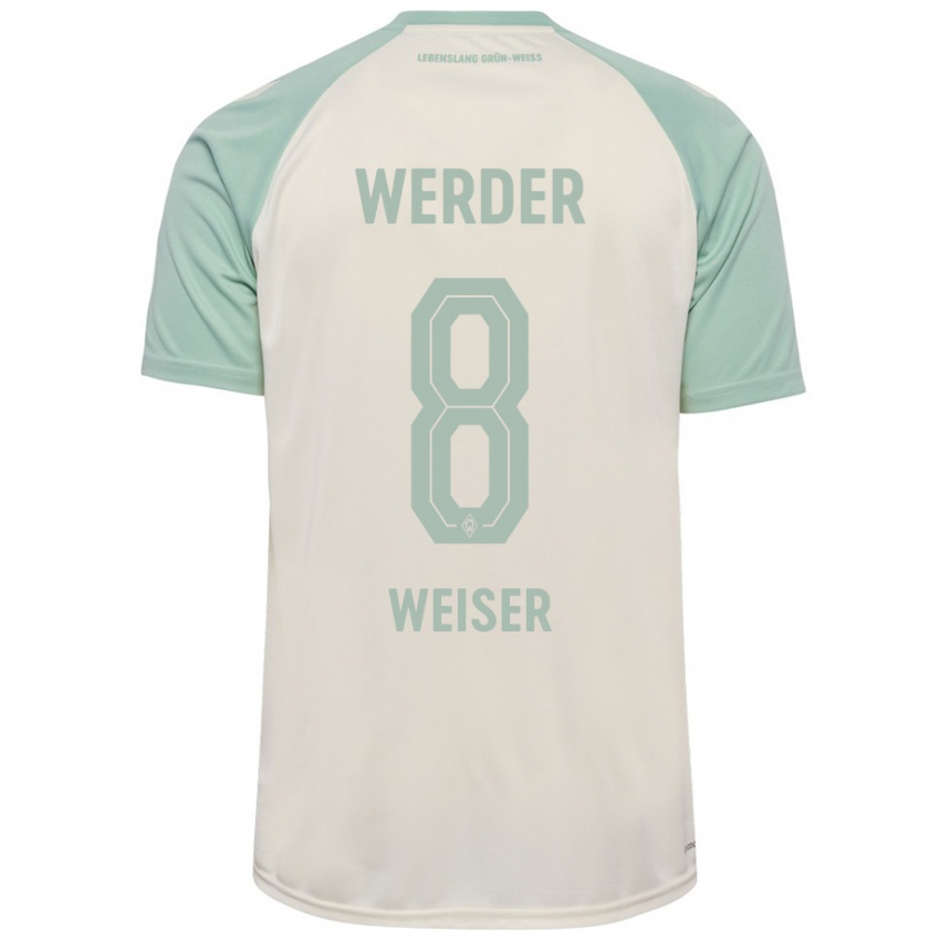 Gyermek Mitchell Weiser #8 Törtfehér Világoszöld Idegenbeli Jersey 2024/25 Mez Póló Ing