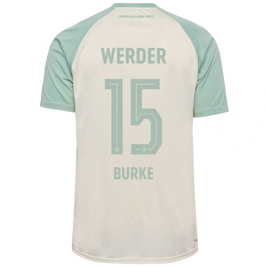 Gyermek Oliver Burke #15 Törtfehér Világoszöld Idegenbeli Jersey 2024/25 Mez Póló Ing