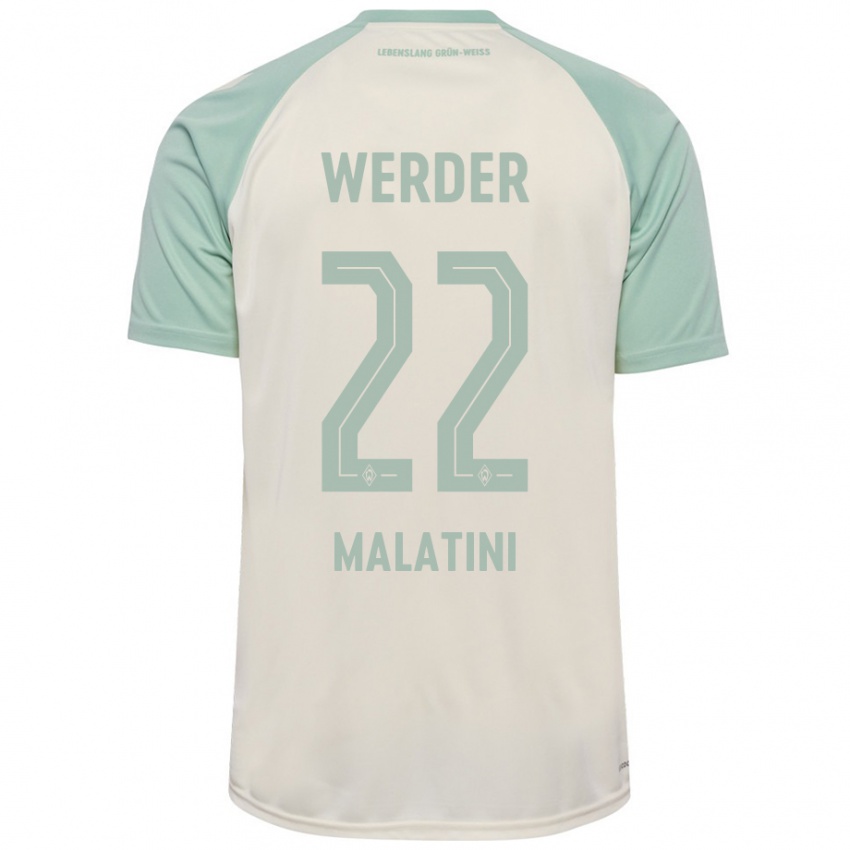 Gyermek Julián Malatini #22 Törtfehér Világoszöld Idegenbeli Jersey 2024/25 Mez Póló Ing