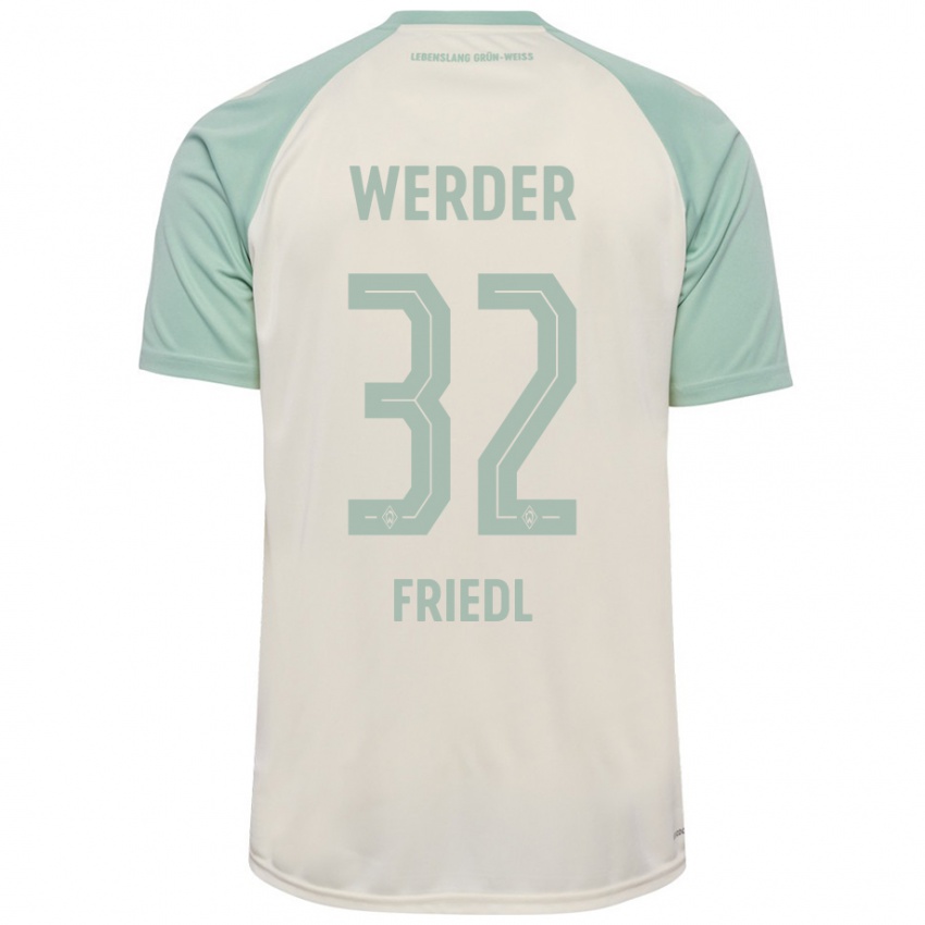 Gyermek Marco Friedl #32 Törtfehér Világoszöld Idegenbeli Jersey 2024/25 Mez Póló Ing