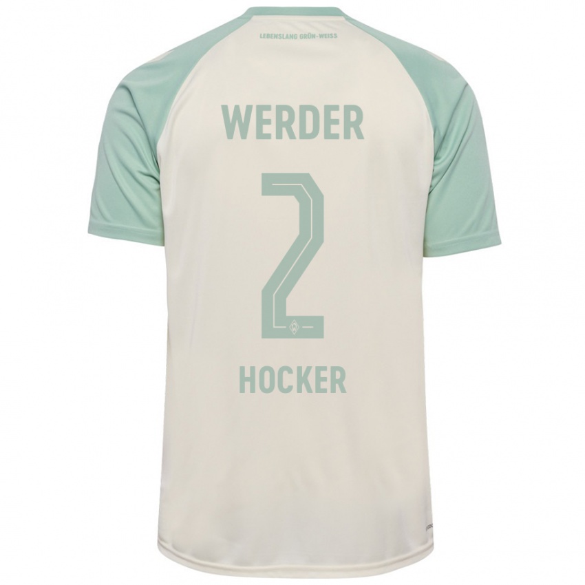 Gyermek Luca Höcker #2 Törtfehér Világoszöld Idegenbeli Jersey 2024/25 Mez Póló Ing