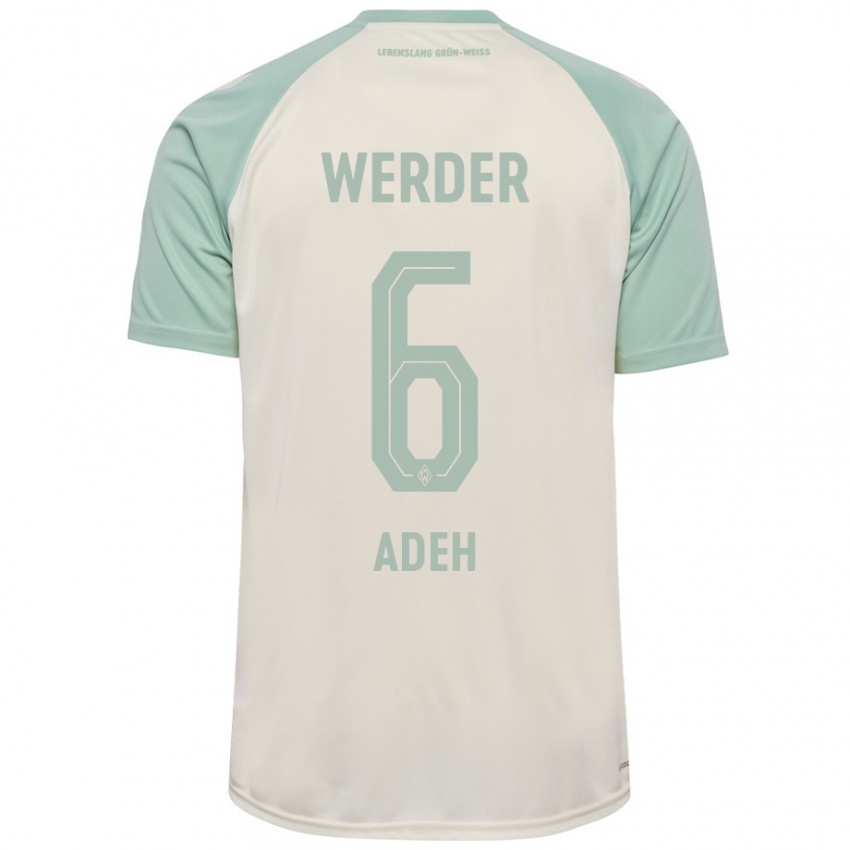 Gyermek Wesley Adeh #6 Törtfehér Világoszöld Idegenbeli Jersey 2024/25 Mez Póló Ing