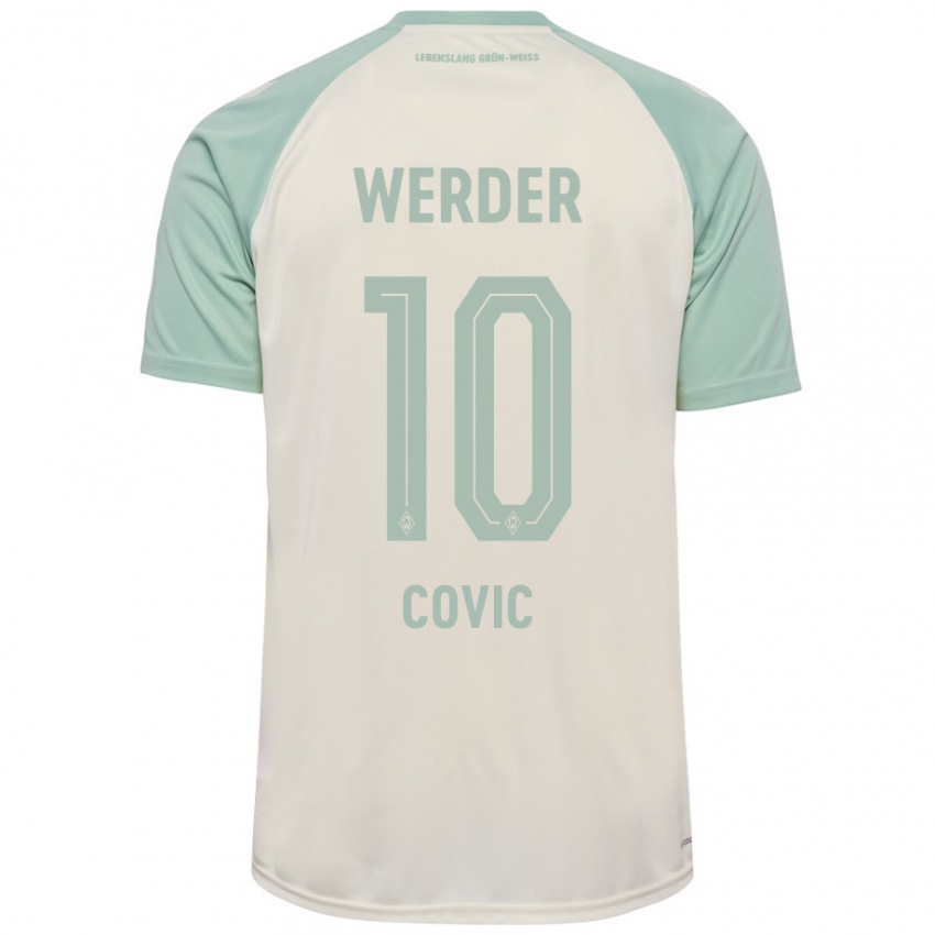 Gyermek Patrice Covic #10 Törtfehér Világoszöld Idegenbeli Jersey 2024/25 Mez Póló Ing