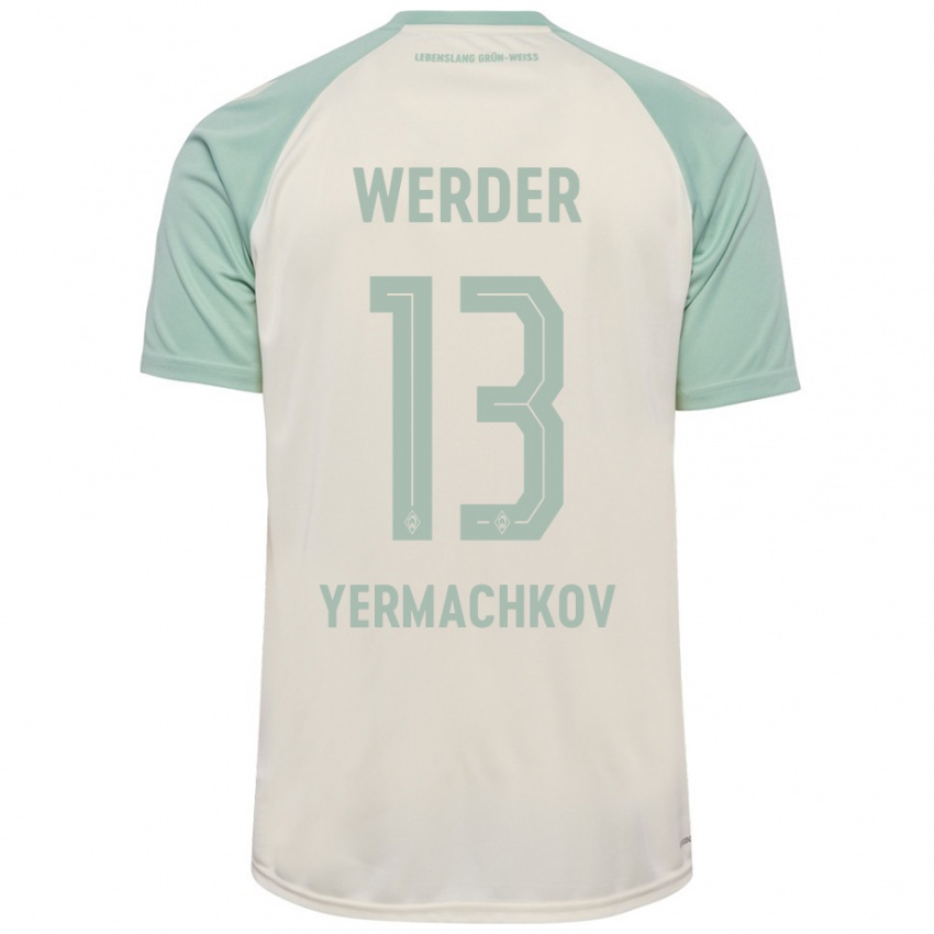 Gyermek Ivan Yermachkov #13 Törtfehér Világoszöld Idegenbeli Jersey 2024/25 Mez Póló Ing