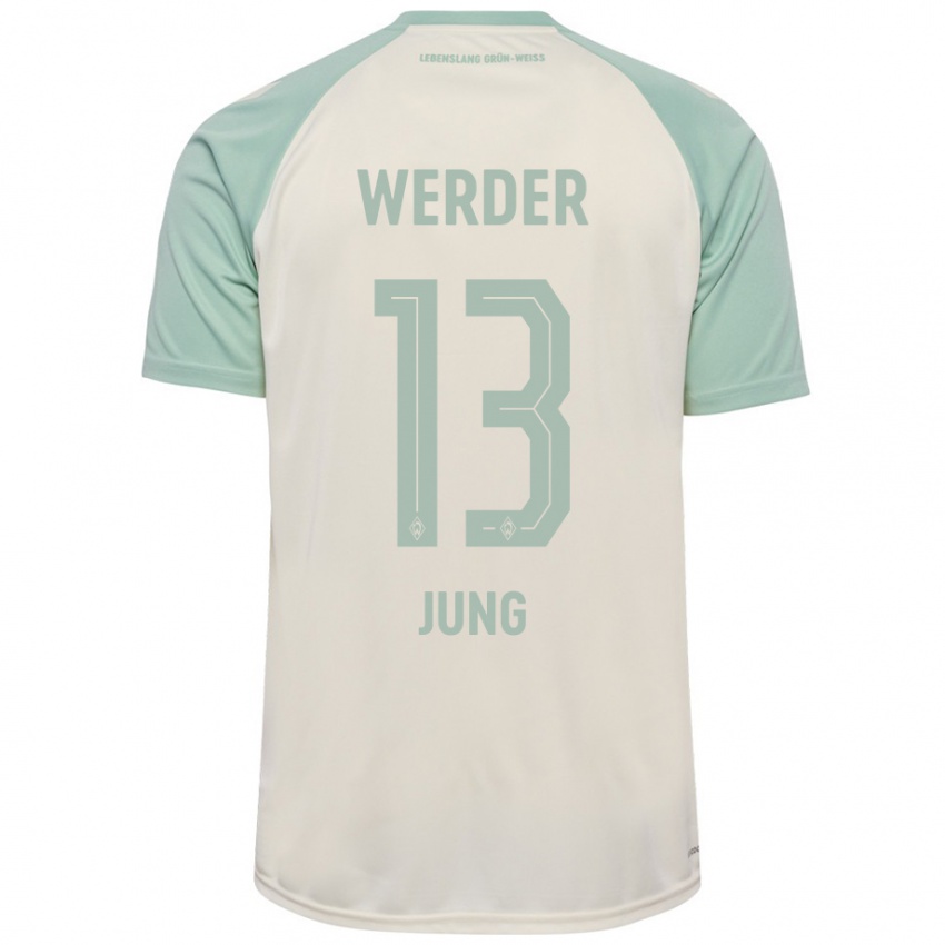 Gyermek Seong-Hyeon Jung #13 Törtfehér Világoszöld Idegenbeli Jersey 2024/25 Mez Póló Ing