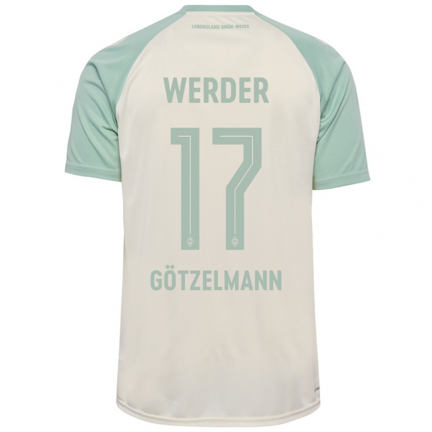 Gyermek Patrick Götzelmann #17 Törtfehér Világoszöld Idegenbeli Jersey 2024/25 Mez Póló Ing