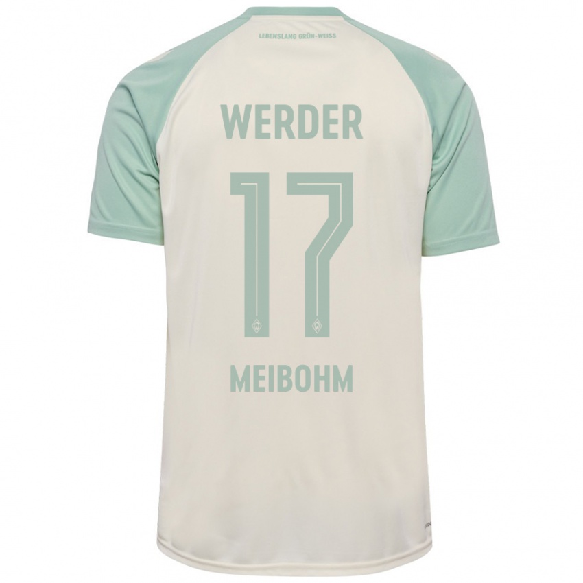 Gyermek Joel Meibohm #17 Törtfehér Világoszöld Idegenbeli Jersey 2024/25 Mez Póló Ing