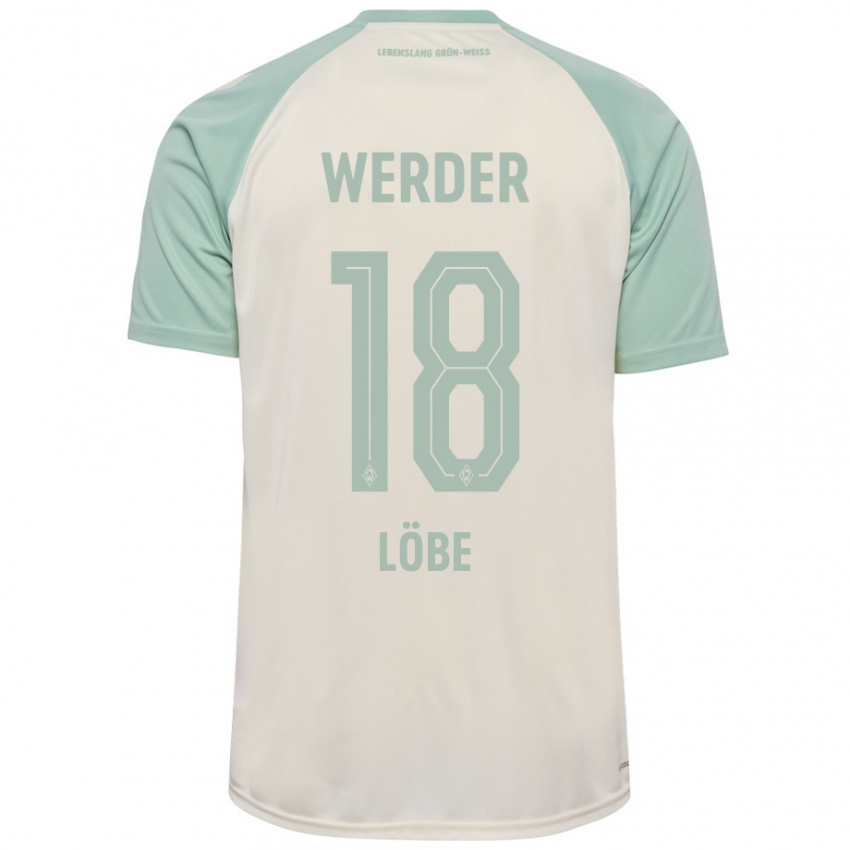 Gyermek Jasper Löbe #18 Törtfehér Világoszöld Idegenbeli Jersey 2024/25 Mez Póló Ing