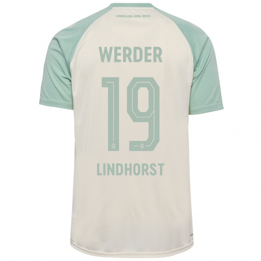 Gyermek Jerrit Lindhorst #19 Törtfehér Világoszöld Idegenbeli Jersey 2024/25 Mez Póló Ing