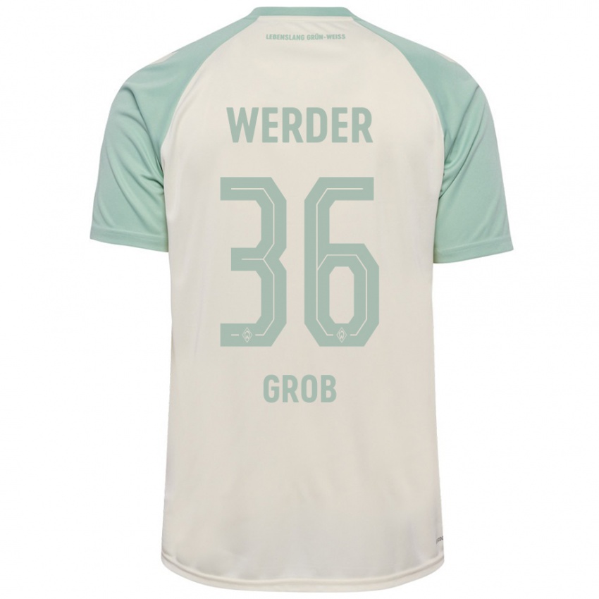 Gyermek Christian Groß #36 Törtfehér Világoszöld Idegenbeli Jersey 2024/25 Mez Póló Ing