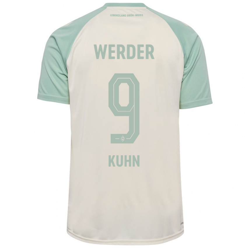 Gyermek Philipp Kühn #9 Törtfehér Világoszöld Idegenbeli Jersey 2024/25 Mez Póló Ing