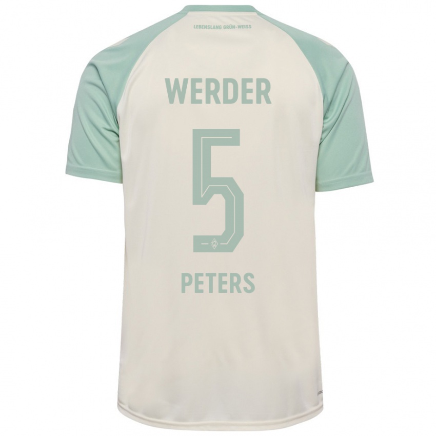 Gyermek Joshua Peters #5 Törtfehér Világoszöld Idegenbeli Jersey 2024/25 Mez Póló Ing