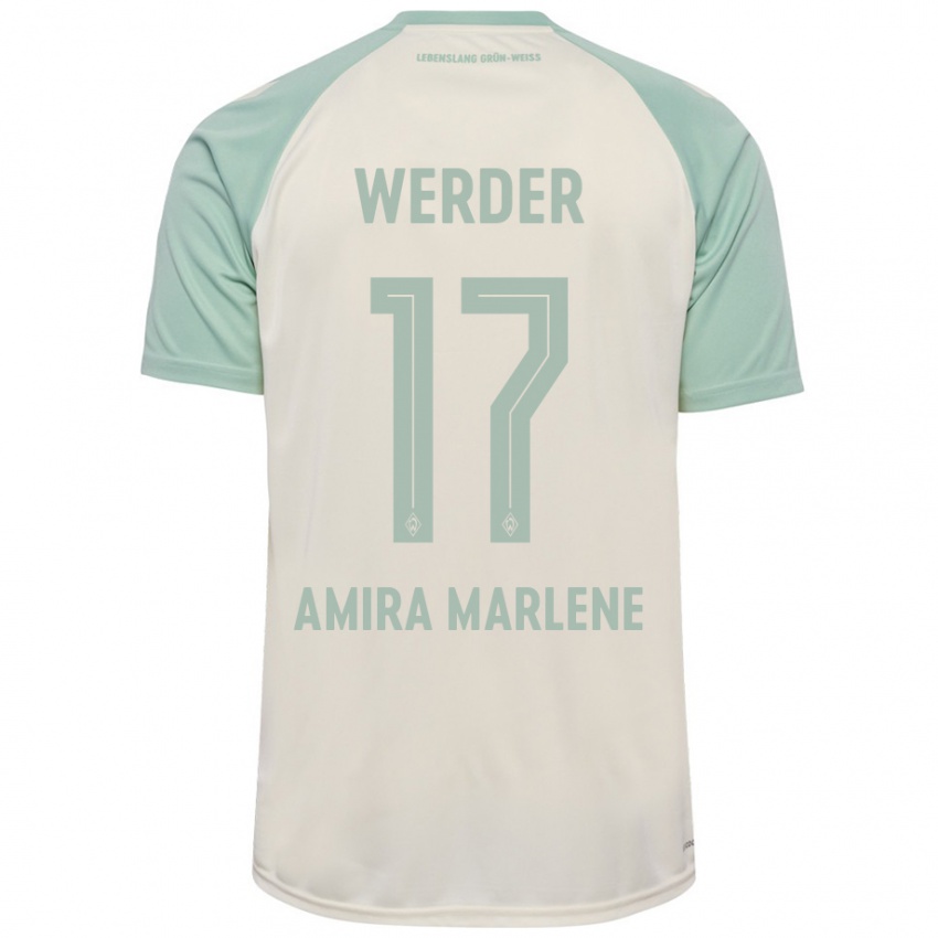 Gyermek Amira Marlene Dahl #17 Törtfehér Világoszöld Idegenbeli Jersey 2024/25 Mez Póló Ing