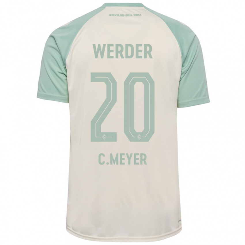 Gyermek Christin Meyer #20 Törtfehér Világoszöld Idegenbeli Jersey 2024/25 Mez Póló Ing