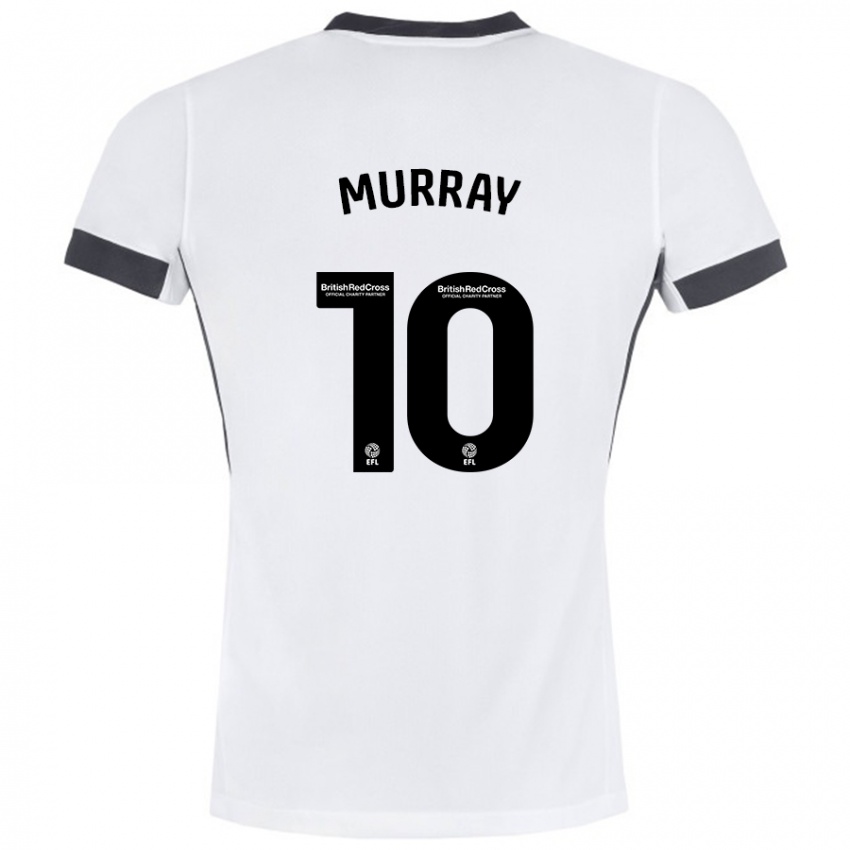 Gyermek Christie Murray #10 Fehér Fekete Idegenbeli Jersey 2024/25 Mez Póló Ing