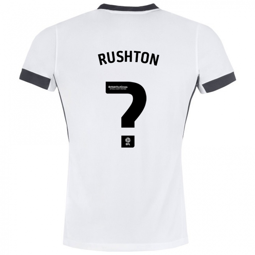 Gyermek Niall Rushton #0 Fehér Fekete Idegenbeli Jersey 2024/25 Mez Póló Ing