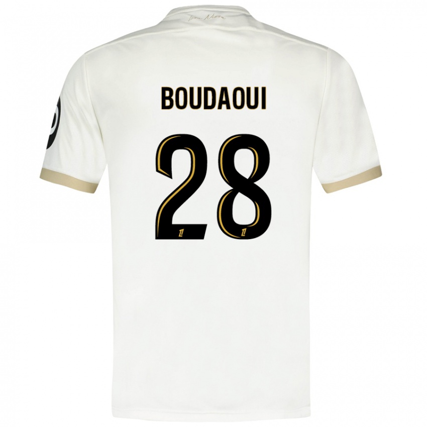 Gyermek Hicham Boudaoui #28 Fehér Arany Idegenbeli Jersey 2024/25 Mez Póló Ing