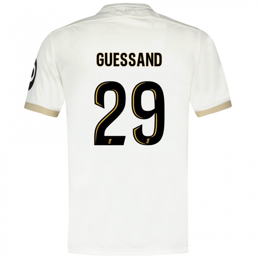 Gyermek Evann Guessand #29 Fehér Arany Idegenbeli Jersey 2024/25 Mez Póló Ing