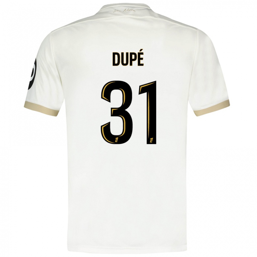 Gyermek Maxime Dupé #31 Fehér Arany Idegenbeli Jersey 2024/25 Mez Póló Ing