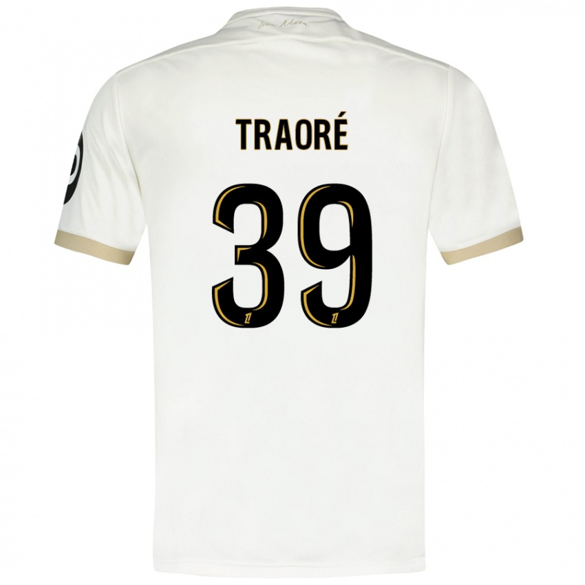 Gyermek Daouda Traoré #39 Fehér Arany Idegenbeli Jersey 2024/25 Mez Póló Ing