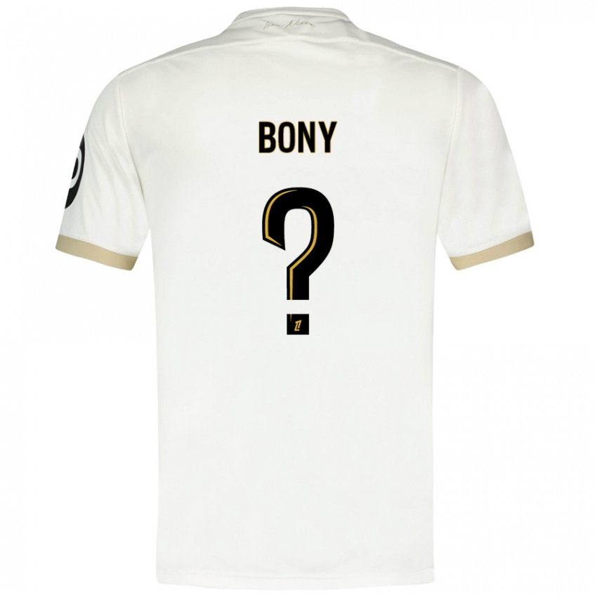 Gyermek Geoffroy Bony #0 Fehér Arany Idegenbeli Jersey 2024/25 Mez Póló Ing